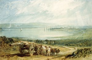 Poole, Dorset avec le château de Corfe au loin